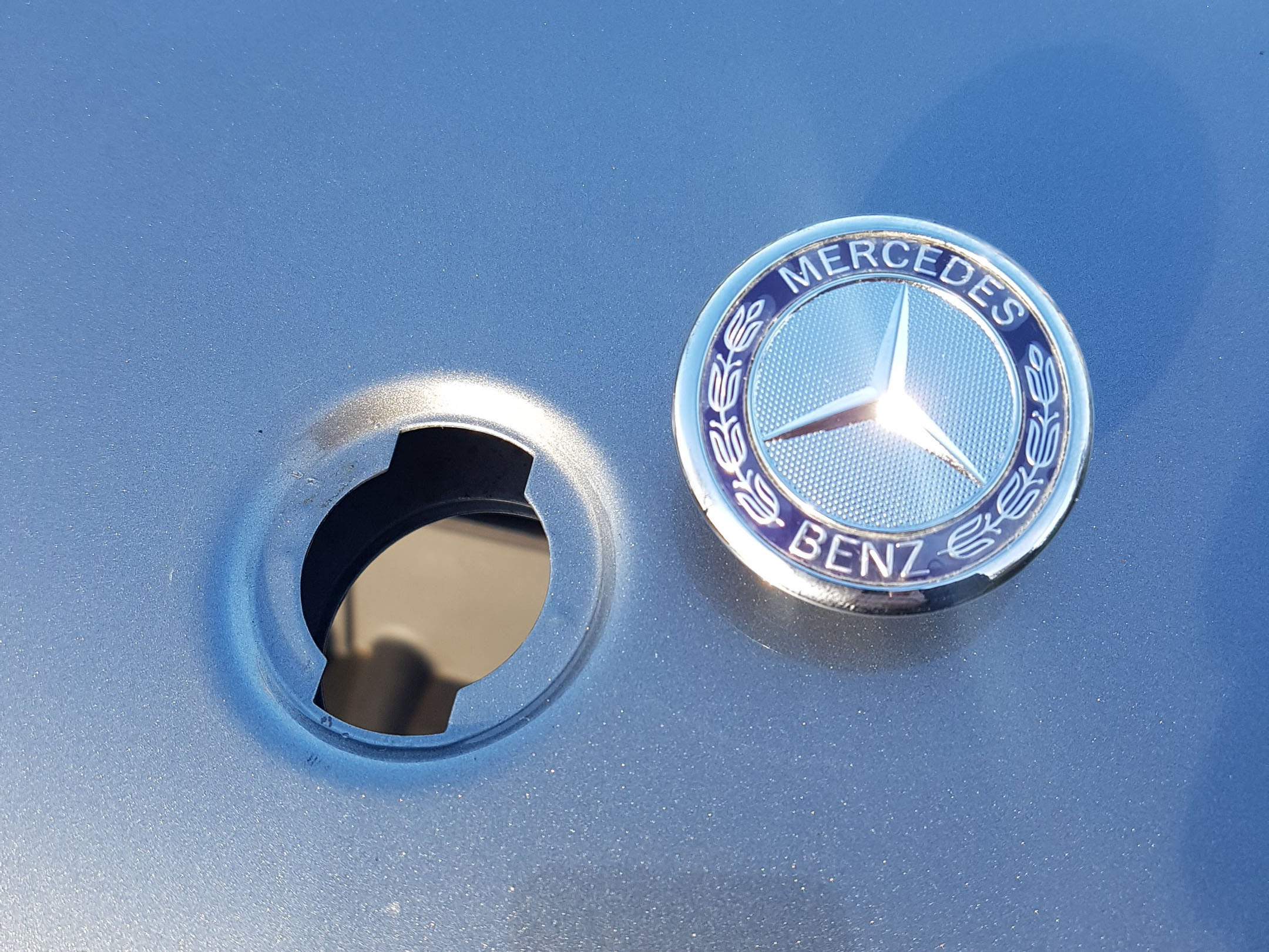 FIT Mercedes Benz Star Flat Hood Bonnet Logo Emblem Badge High Gloss 57mm